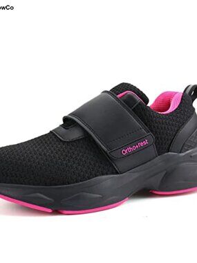 Orthopedic Walking Shoes for Plantar Fasciitis with Adjustable Closure